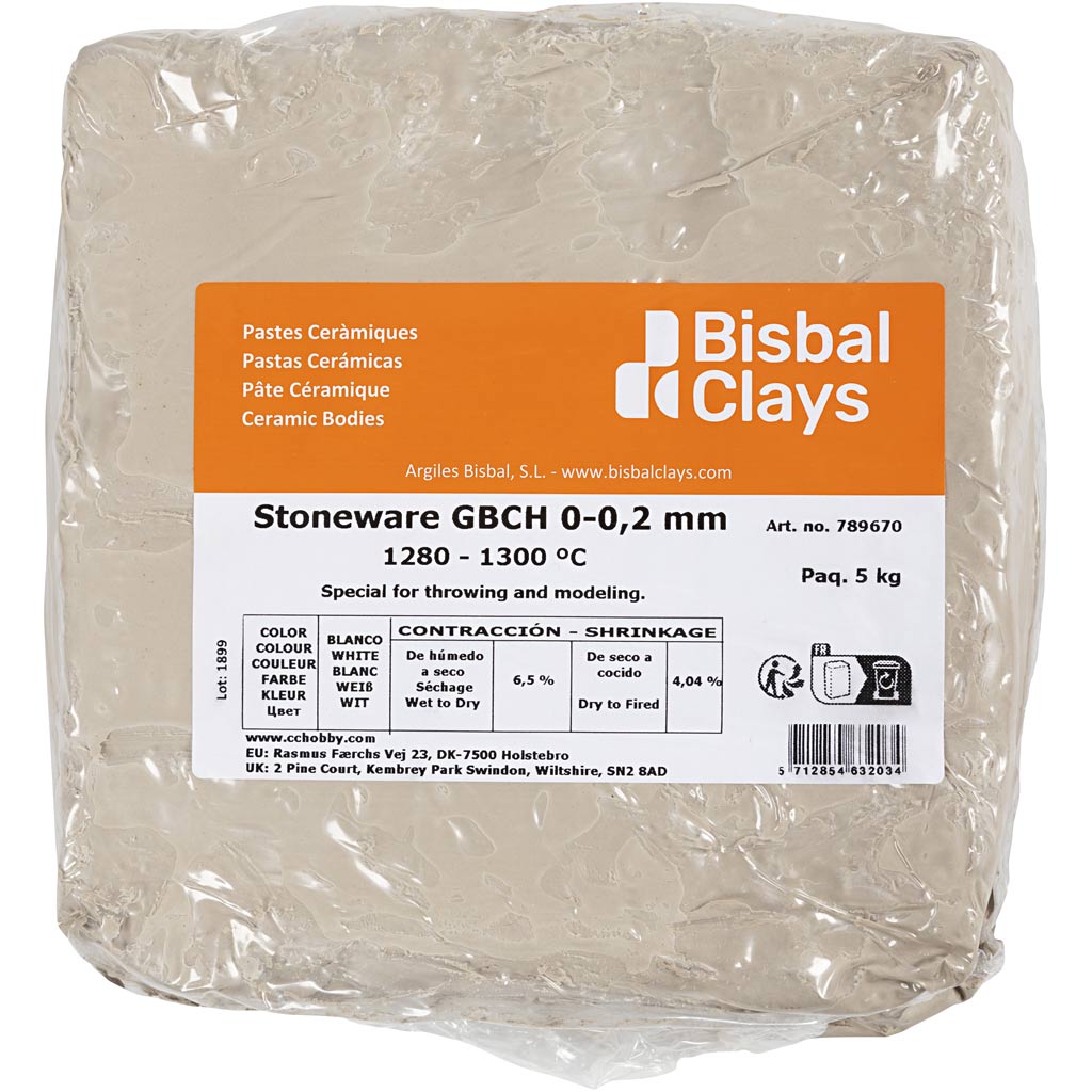 Steinzeugton, cremefarben, 5 kg 1 Karton