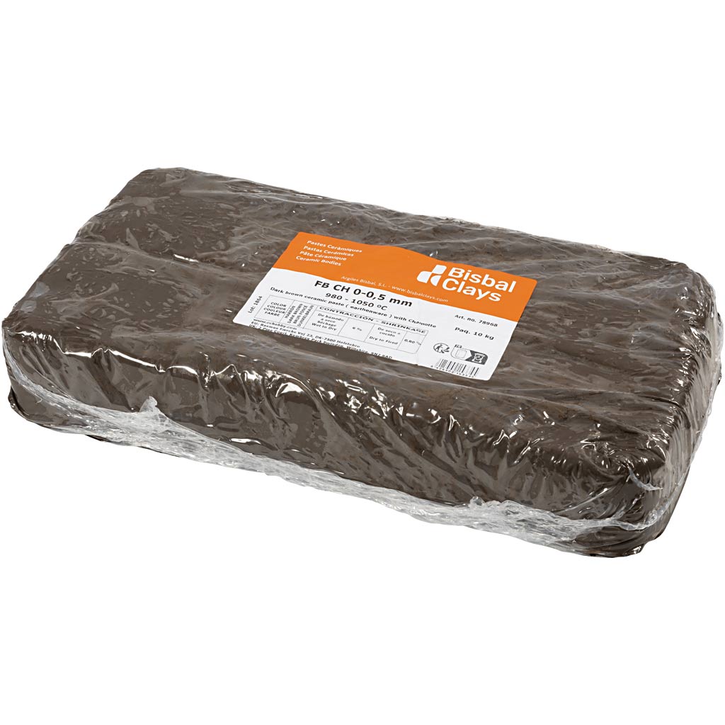Ton mit Schamotte, dunkelbraun, 10 kg 1 Karton