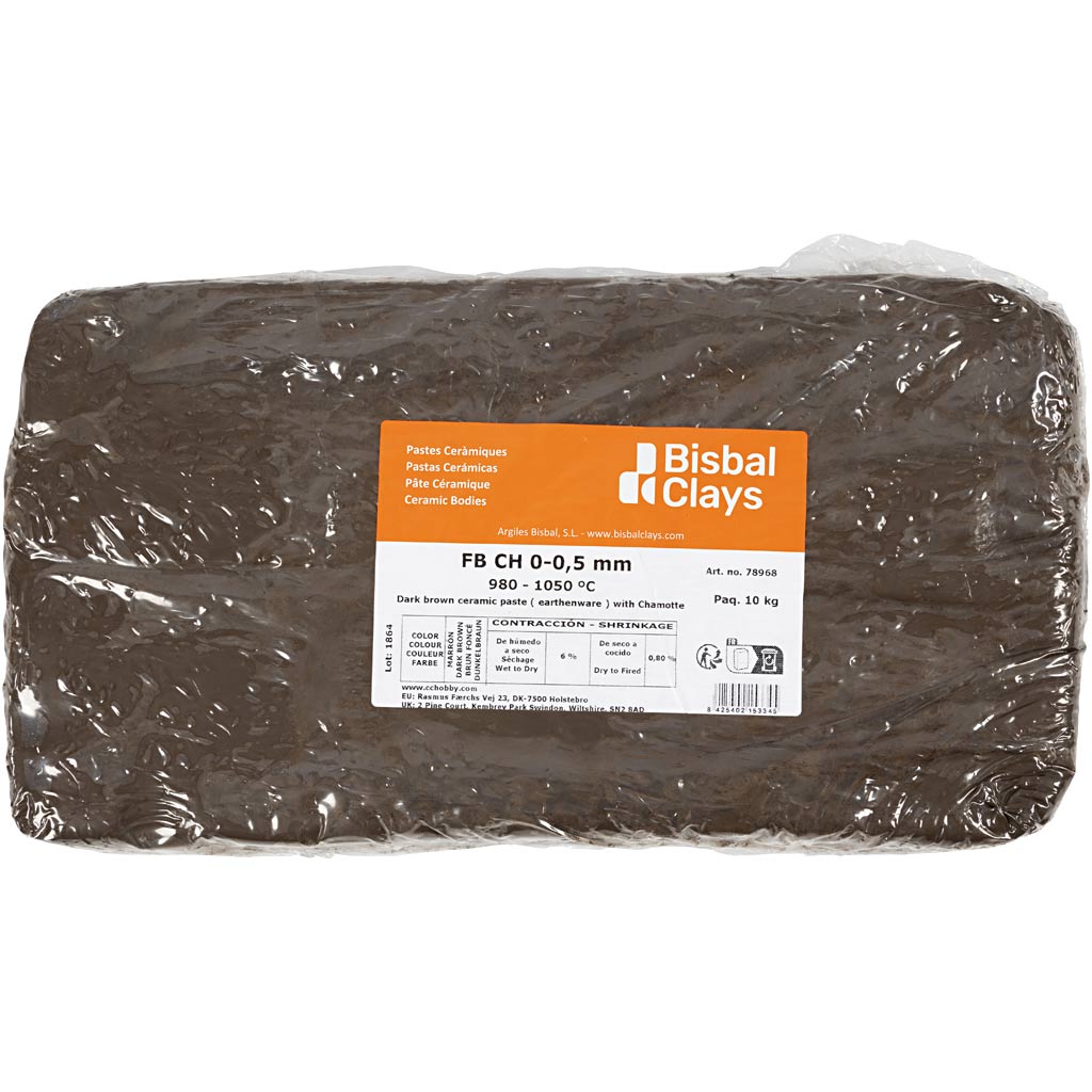 Ton mit Schamotte, dunkelbraun, 10 kg 1 Karton
