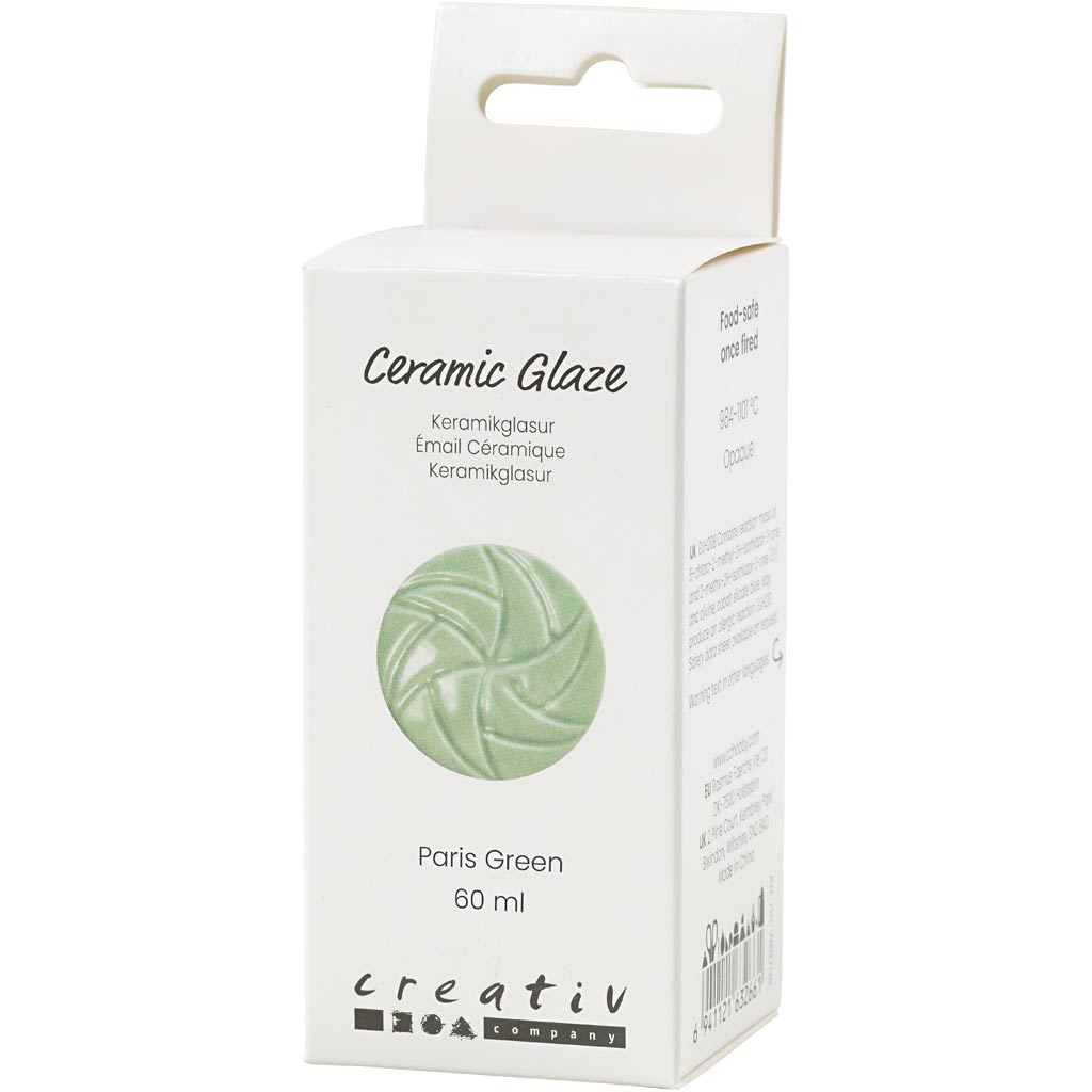 Creativ Company Keramikglasur, 984-1101 °C, deckend, Parisgrün, 60 ml 1 Flasche