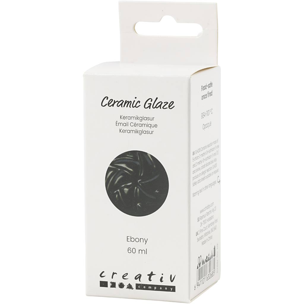 Creativ Company Keramikglasur, 984-1101 °C, undurchsichtig, Ebenholz, 60 ml 1 Flasche