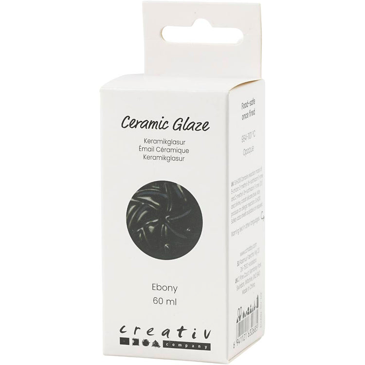 Creativ Company Keramikglasur, 984-1101 °C, undurchsichtig, Ebenholz, 60 ml 1 Flasche