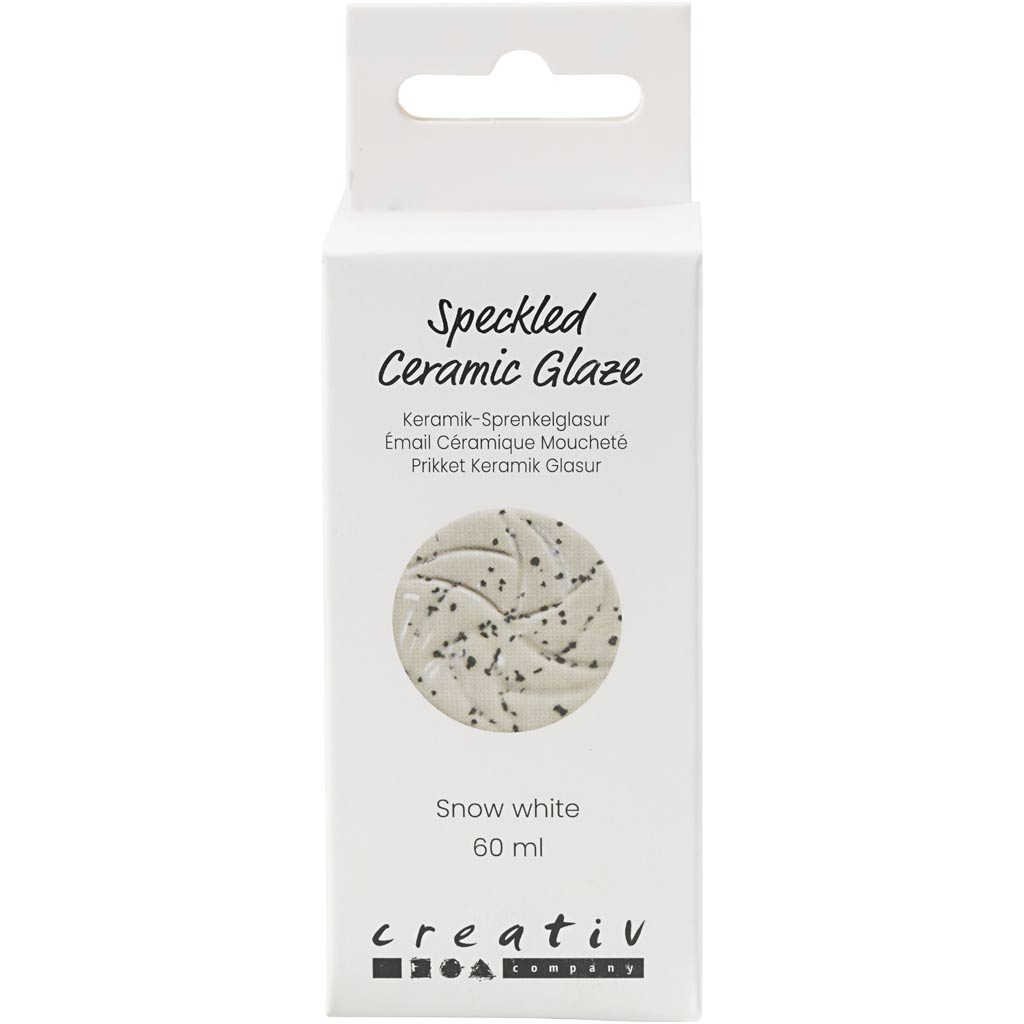 Creativ Company gesprenkelte Keramikglasur, 999-1060 °C, deckend, schneeweiß, 60 ml 1 Flasche