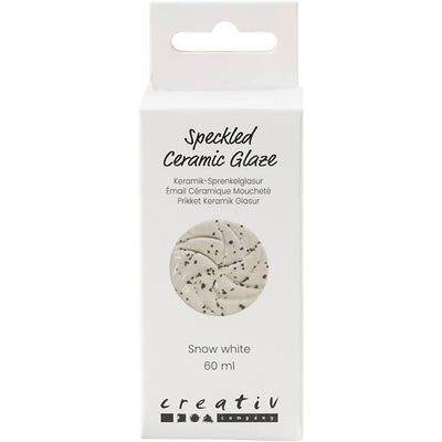 Creativ Company gesprenkelte Keramikglasur, 999-1060 °C, deckend, schneeweiß, 60 ml 1 Flasche