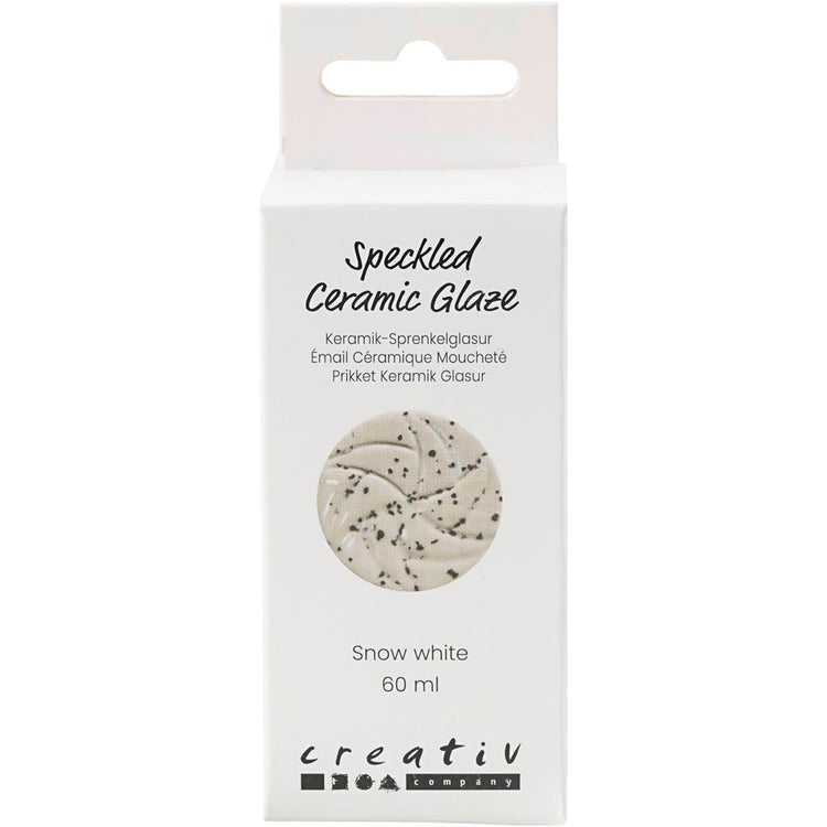 Creativ Company gesprenkelte Keramikglasur, 999-1060 °C, deckend, schneeweiß, 60 ml 1 Flasche