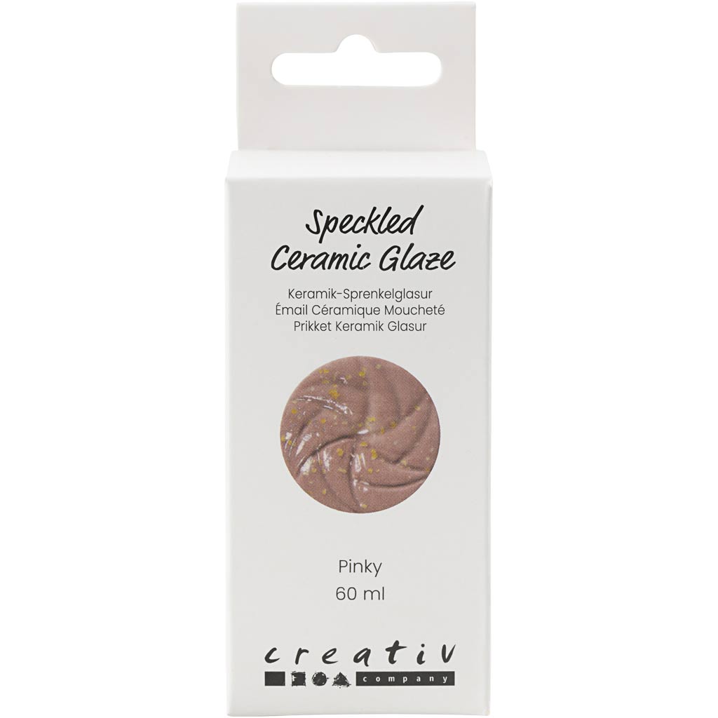 Creativ Company gesprenkelte Keramikglasur, 999–1060 °C, undurchsichtig, pinkfarben, 60 ml, 1 Flasche