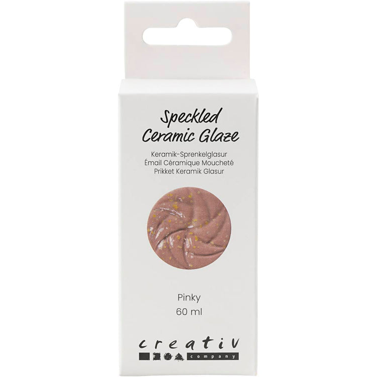 Creativ Company gesprenkelte Keramikglasur, 999–1060 °C, undurchsichtig, pinkfarben, 60 ml, 1 Flasche
