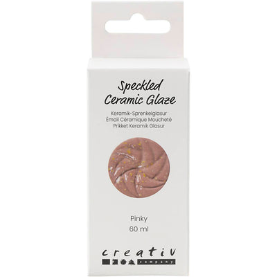 Creativ Company gesprenkelte Keramikglasur, 999–1060 °C, undurchsichtig, pinkfarben, 60 ml, 1 Flasche