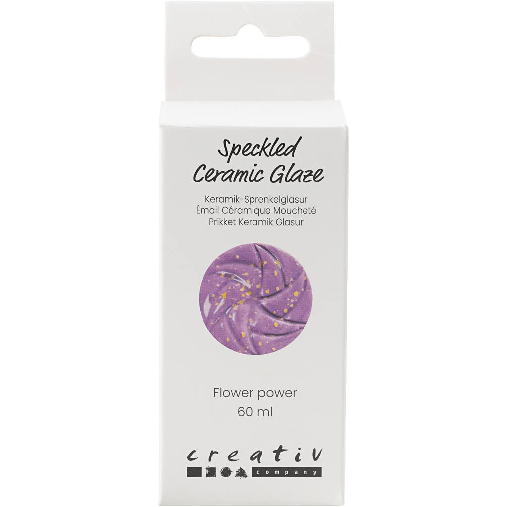 Creativ Company gesprenkelte Keramikglasur, 999-1060 °C, deckend, Flower Power, 60 ml 1 Flasche