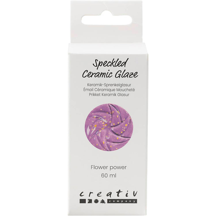 Creativ Company gesprenkelte Keramikglasur, 999-1060 °C, deckend, Flower Power, 60 ml 1 Flasche