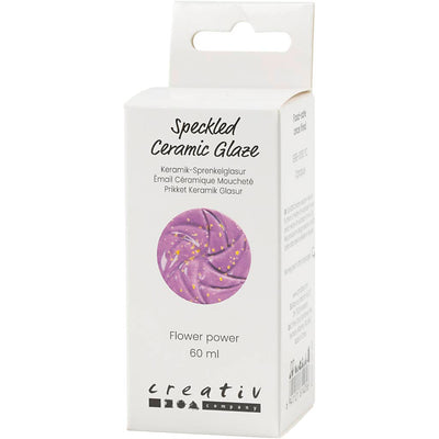Creativ Company gesprenkelte Keramikglasur 999–1060 C, undurchsichtig, Flower Power – 60 ml