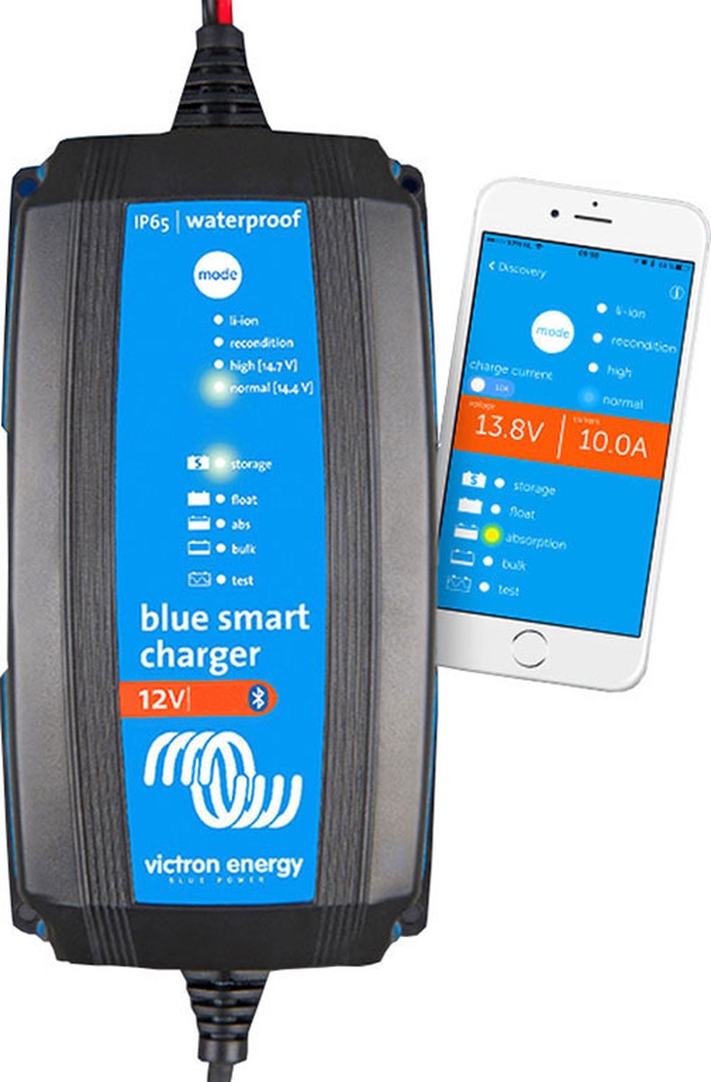 Victron blaues Smart-Ladegerät 10 A – 12 V Batterieladegerät für Auto, Wohnmobil, Wohnwagen, Boot