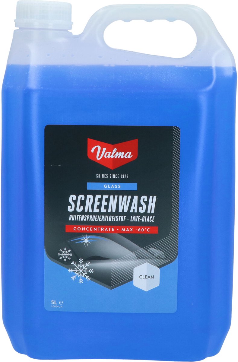 Valma Scheibenwaschflüssigkeit – Frostschutzmittel – Konzentrat – geschützt bis -45 °C – 100 % methanolfrei – Fassungsvermögen 5 Liter