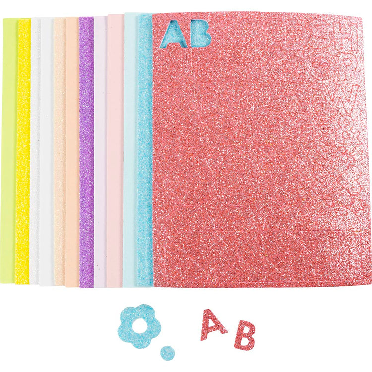 Schaumstoffplatten der Firma Creativ, Größe 14x25 cm, Stärke 2 mm, Pastellfarben, 12 Blatt 1 Karton