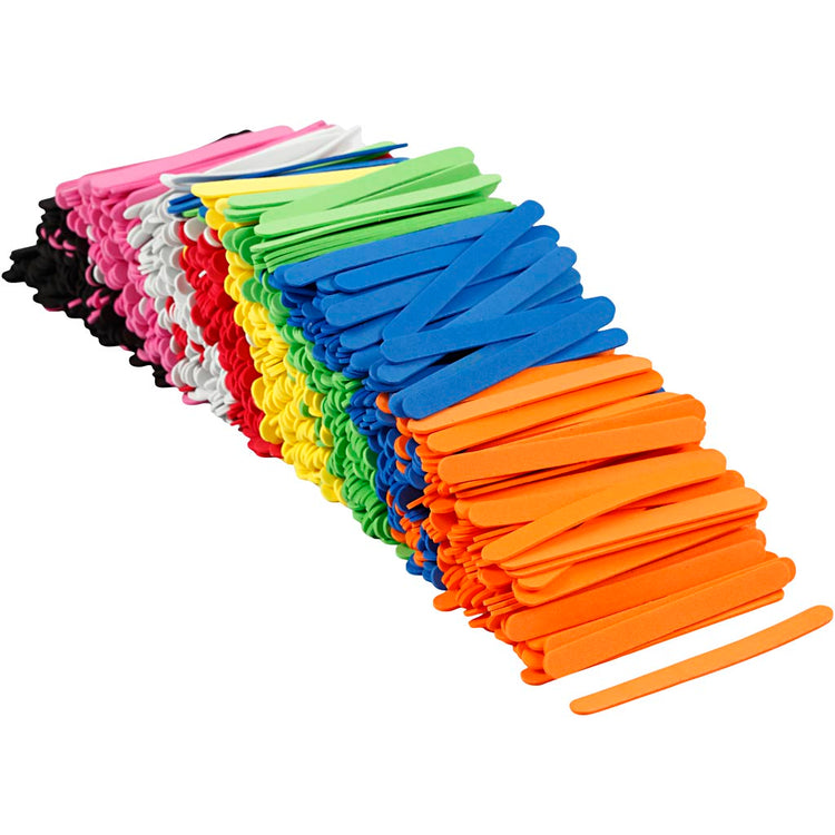 Creativ Company Eva-Schaum-Eisstangen, L: 11,5 cm, B: 1 cm, Dicke 2 mm, verschiedene Farben, 1000 Stück 1 Box