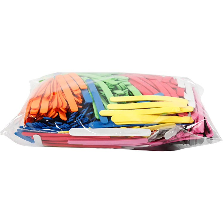 Creativ Company Eva-Schaum-Eisstangen, L: 11,5 cm, B: 1 cm, Dicke 2 mm, verschiedene Farben, 1000 Stück 1 Box