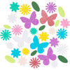 Creativ Company Schaumstoffaufkleber, Schmetterling, Blume, Blatt, selbstklebend, Größe 9-43 mm, Pastellfarben, 120 Stück 1 Box
