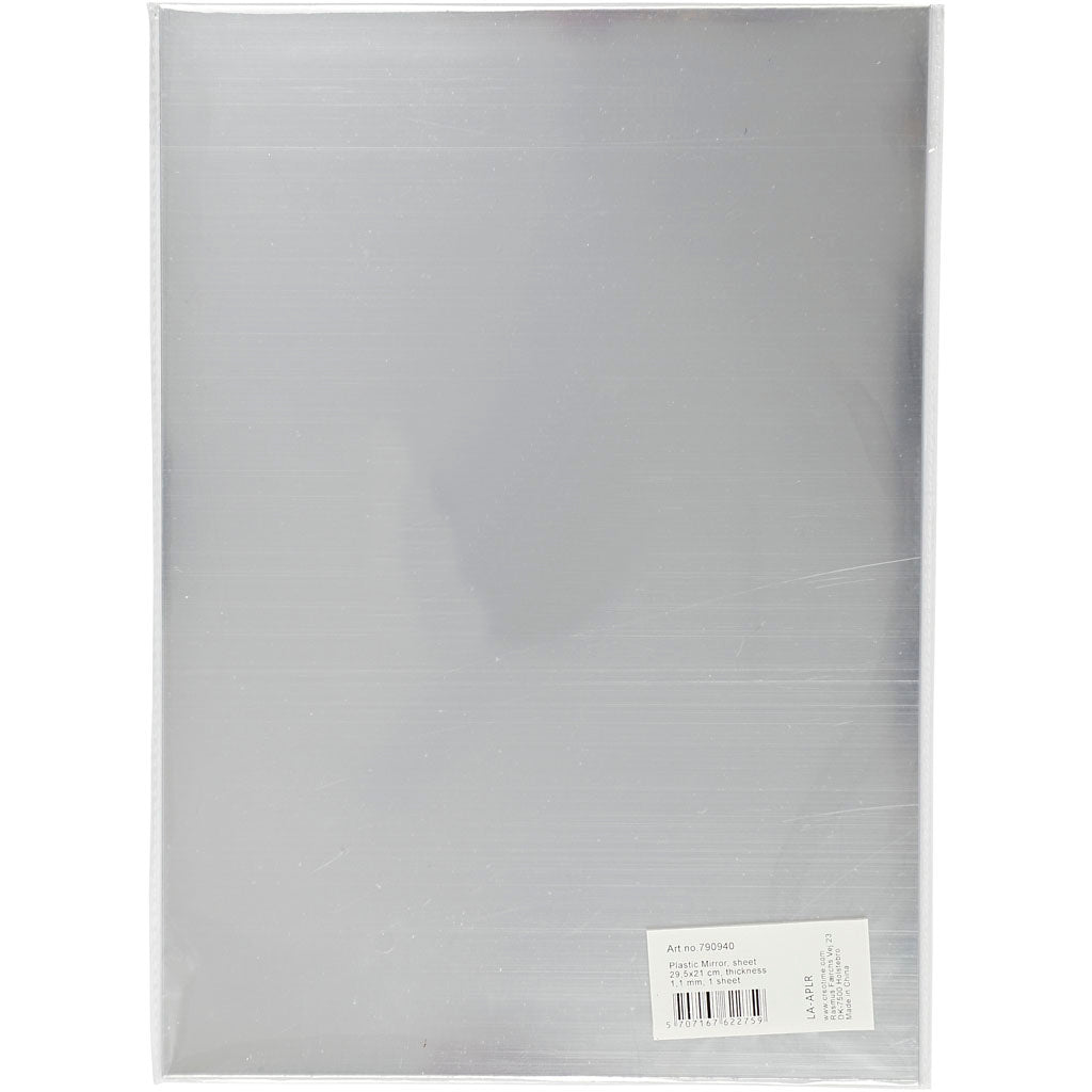 Kunststoffspiegel der Firma Creativ, Blatt 29,5x21 cm, Dicke 1,1 mm, 1 Blatt