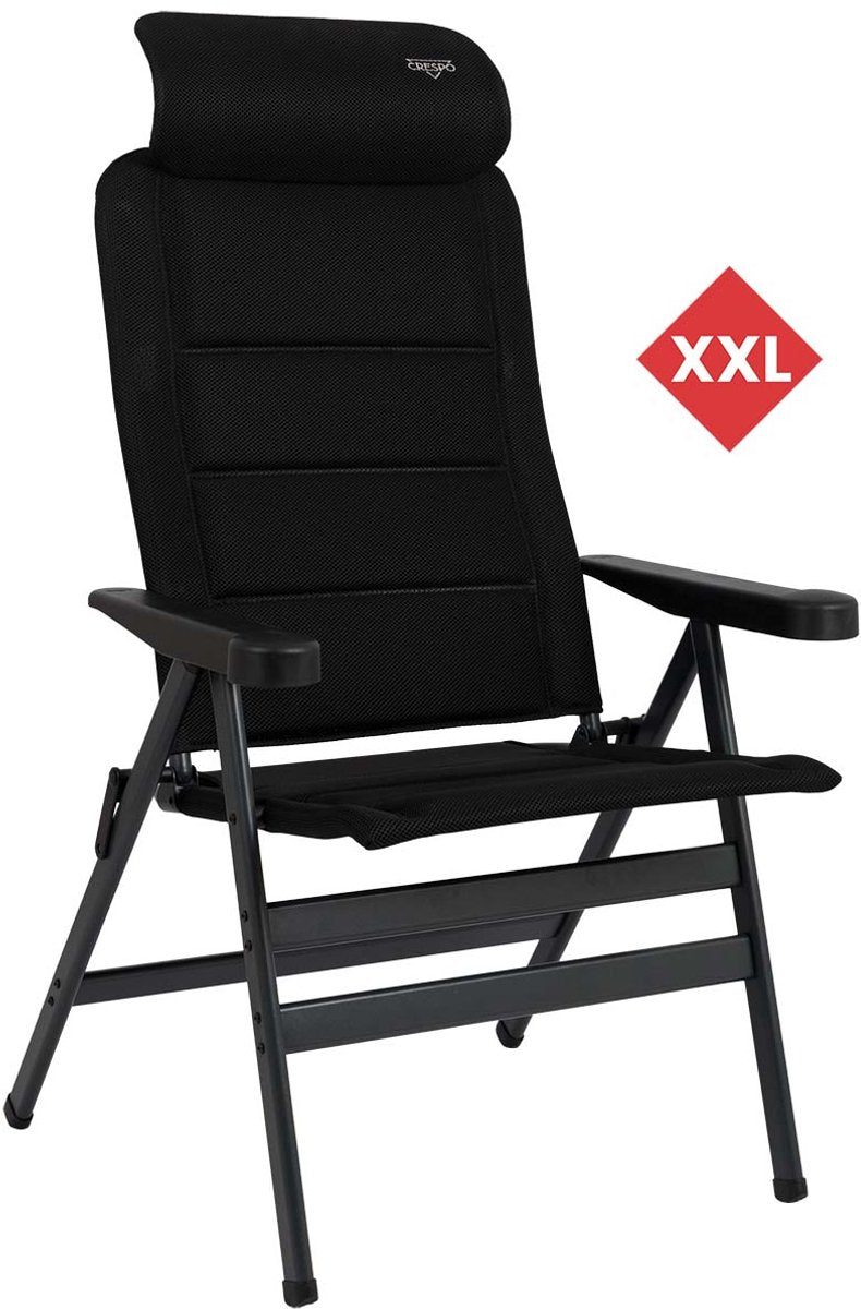 Crespo Liegestuhl – XXL – AP 241 – Air-Deluxe – kompakt – Schwarz