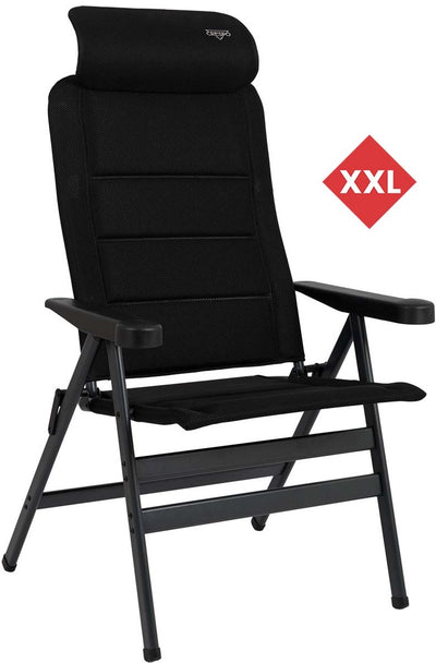 Crespo Liegestuhl – XXL – AP 241 – Air-Deluxe – kompakt – Schwarz