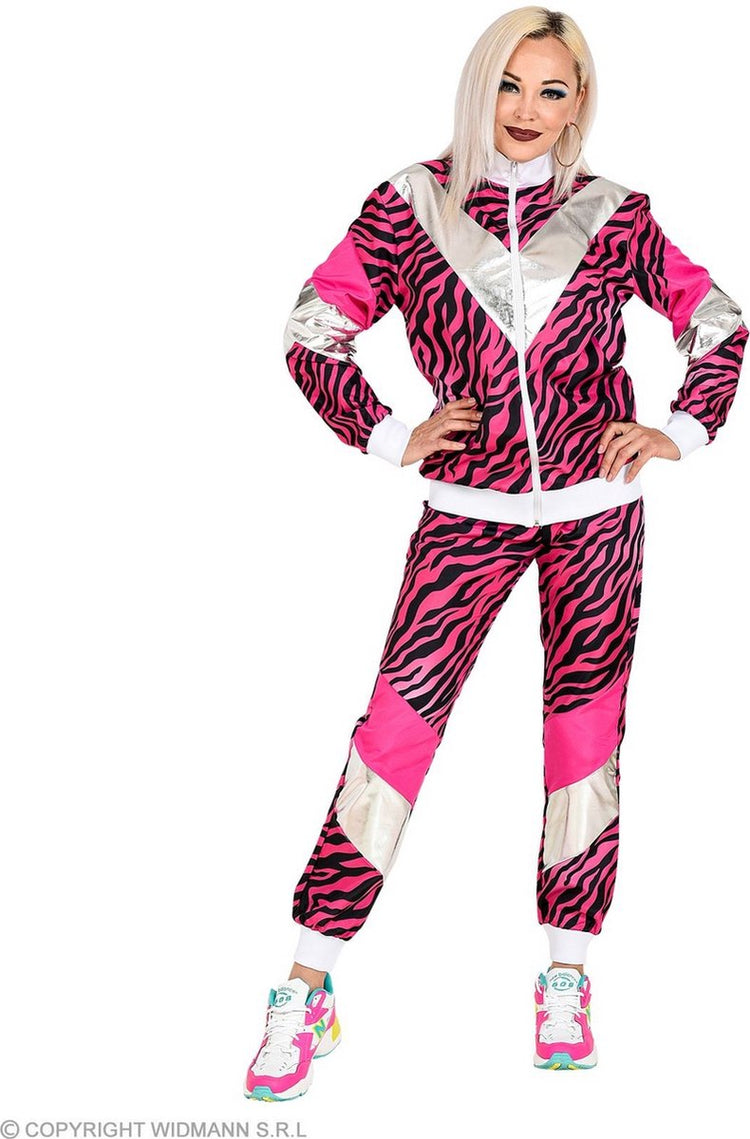 Finidi Trainingsanzug Tiger Neon Pink 80er Jahre