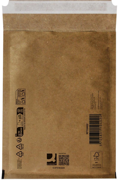 Q-Connect Luftpolstertaschen, braun, 3-c, 170 x 225 mm, Karton à 100 Stück