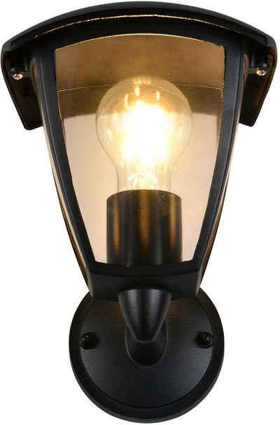 Trio venta - Wandleuchte - Schwarz matt - exkl. Leuchtmittel 1x E27 4 W - Wandmontage - Außenbeleuchtung - IP44