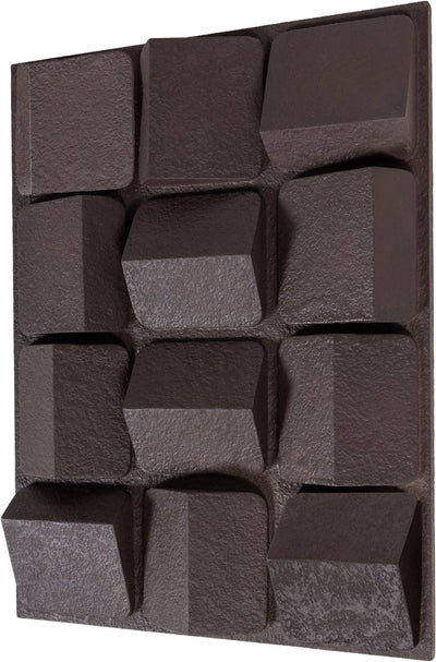 Holzachsen-Wanddeko - Betonoptik - Braun - 81x61x9