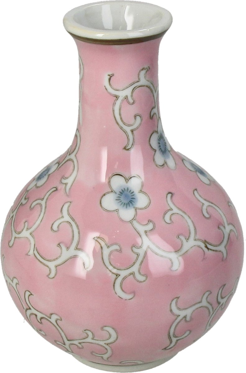 HD Collection Vase Porzellan rosa 12x12x17,5cm
