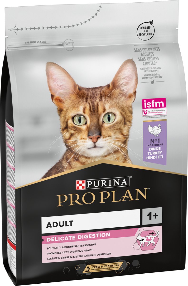 Pro Plan Adult Zarte Verdauung – Trockenfutter für Katzen – Truthahn – 3 kg