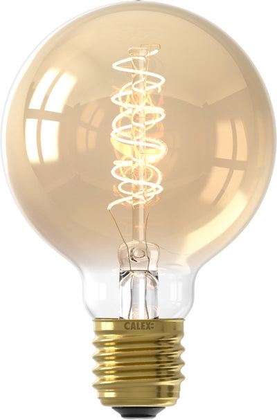 Calex-Filament-LED-Lampe – E27 – Vintage-Lichtquelle – 8 cm – Gold – warmweißes Licht – dimmbar