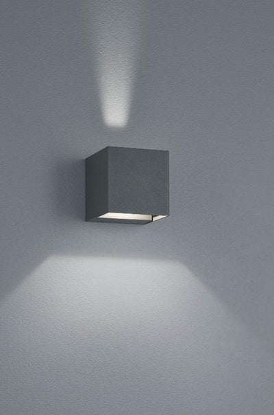 Trio adaja - Wandleuchte - Anthrazit - inkl. 2x SMD 3 W - Fernbedienung - integrierter Dimmer - stufenlos einstellbare Lichtfarbe - RGBW-Farbwechsler - Memory-Funktion - Wiz - höhenverstellbar - Außenbeleuchtung - IP54
