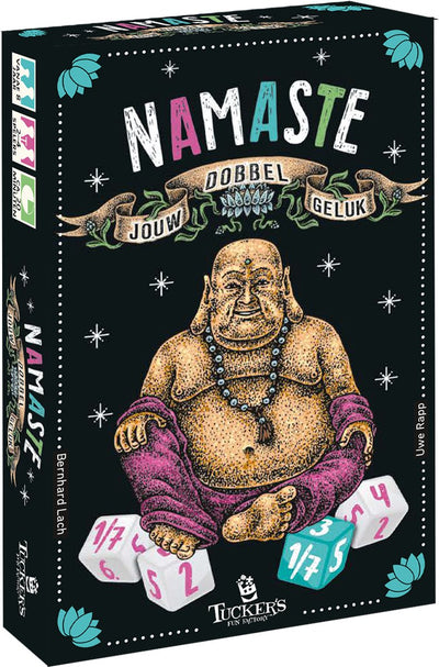 Tuckers lustiges Factory-Würfelspiel Namaste, strategisches Reisespiel.