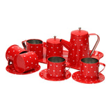 Teeservice aus Zinn, Rot - afbeelding 1