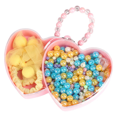 Perlen Haarschmuck Herz 2-lagig