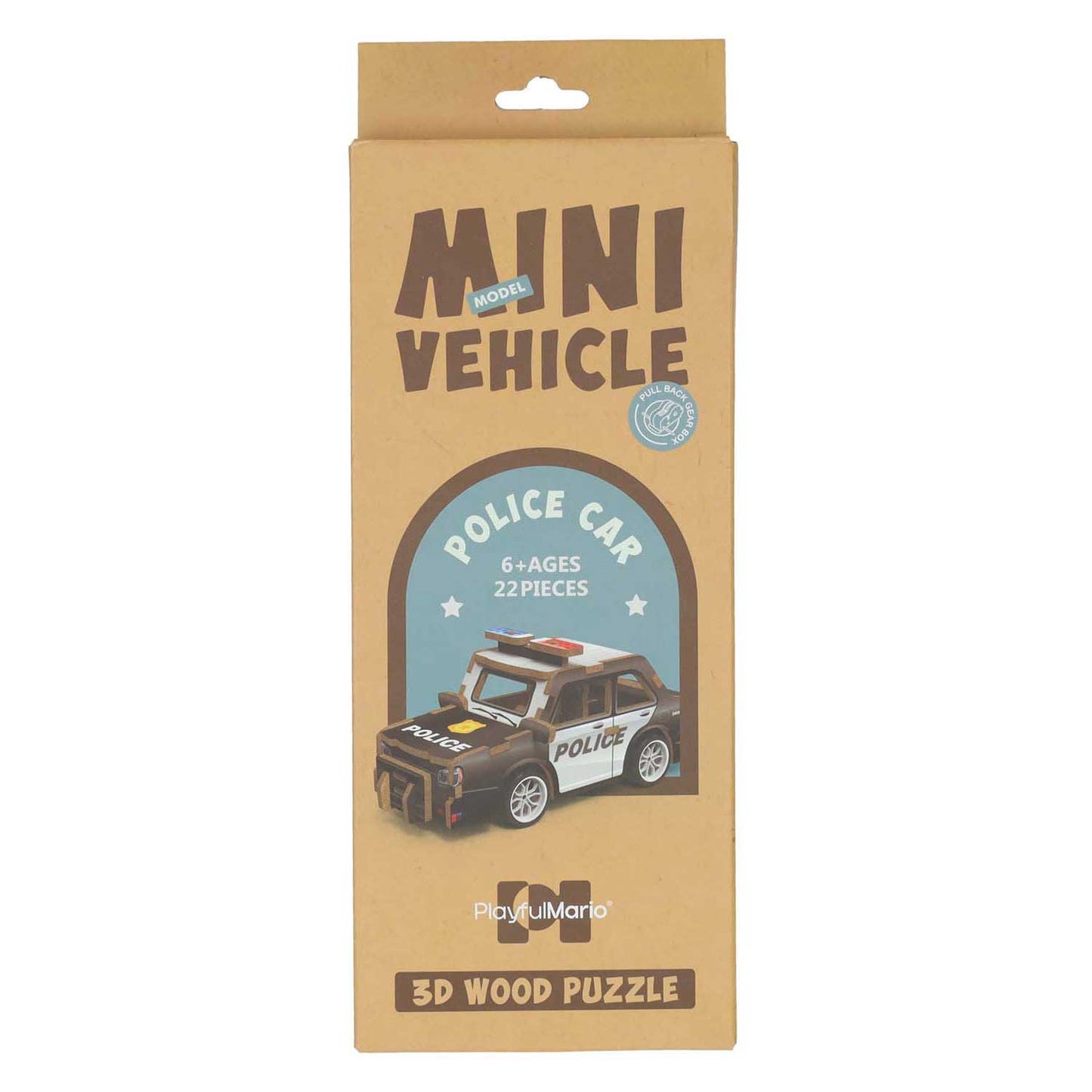 Holzbausatz 3D-Polizeiauto