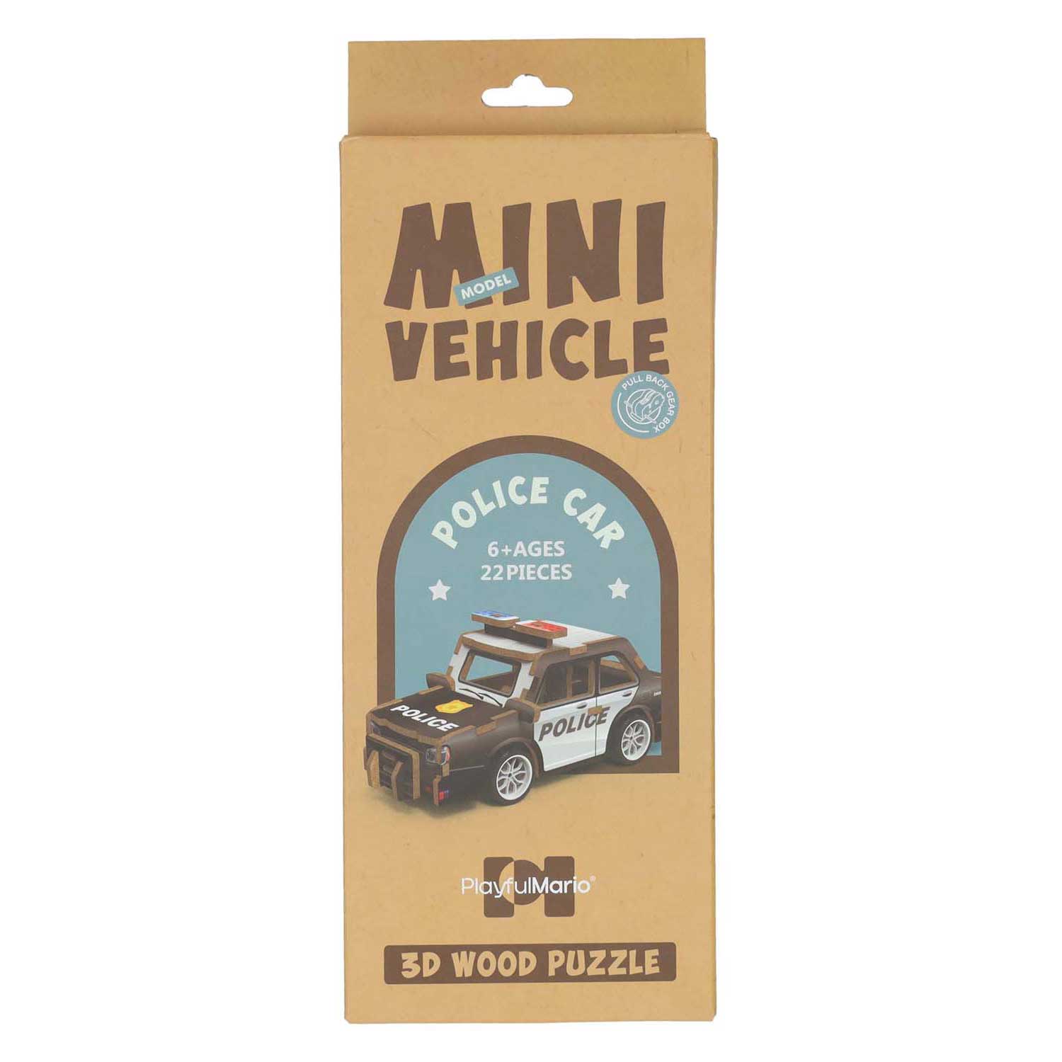 Holzbausatz 3D-Polizeiauto