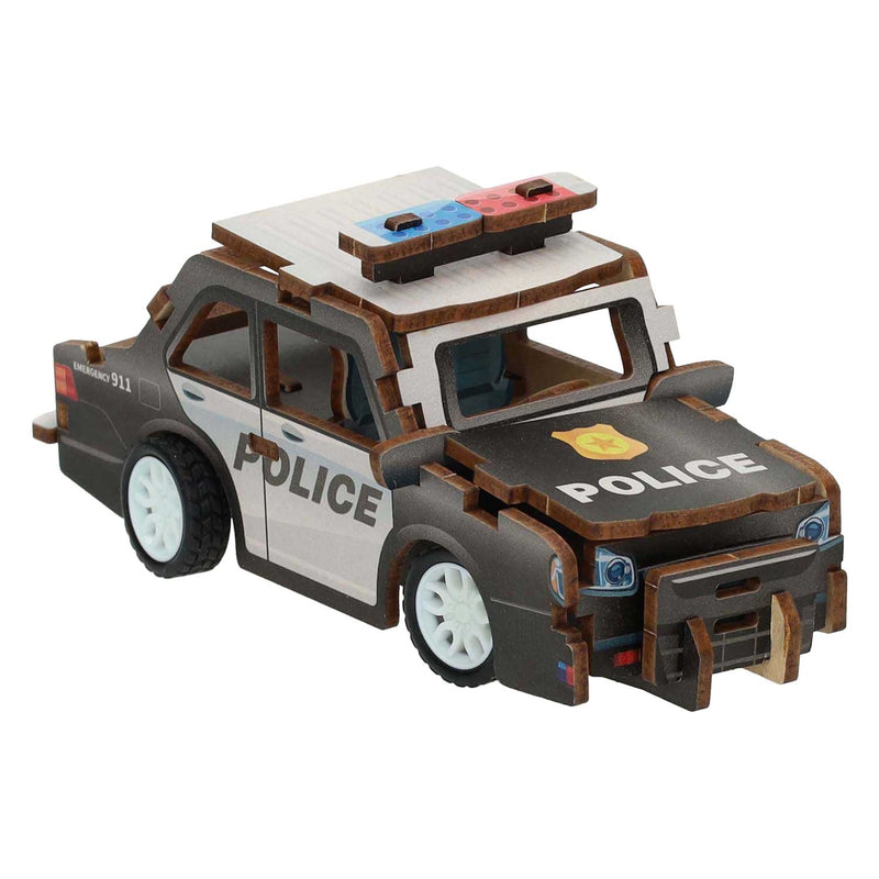 Holzbausatz 3D-Polizeiauto