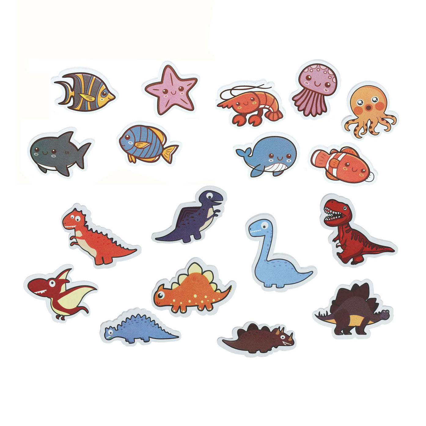 Schaumstoff-Badefiguren Dinosaurier Meerestiere, 18-tlg.