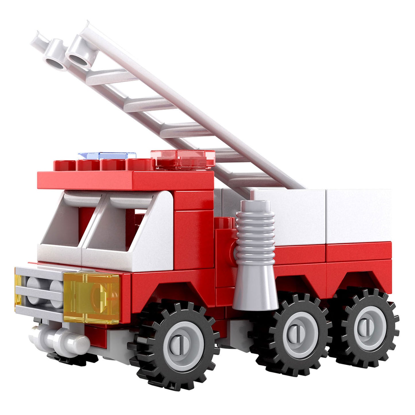 Bauset Feuerwehr-Leiterwagen - 63-teilig.