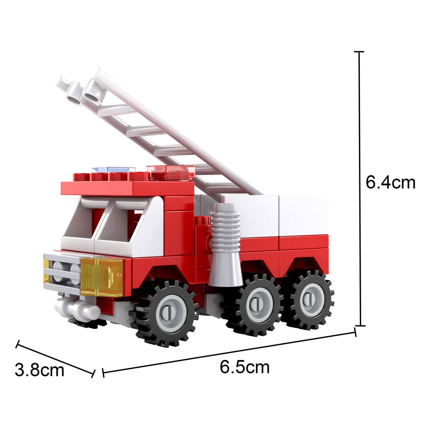 Bauset Feuerwehr-Leiterwagen - 63-teilig.