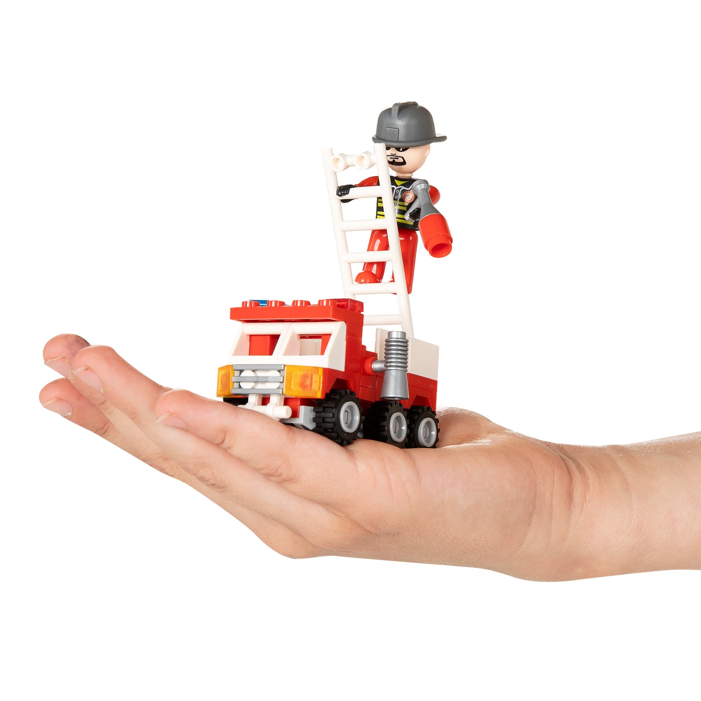 Bauset Feuerwehr-Leiterwagen - 63-teilig.