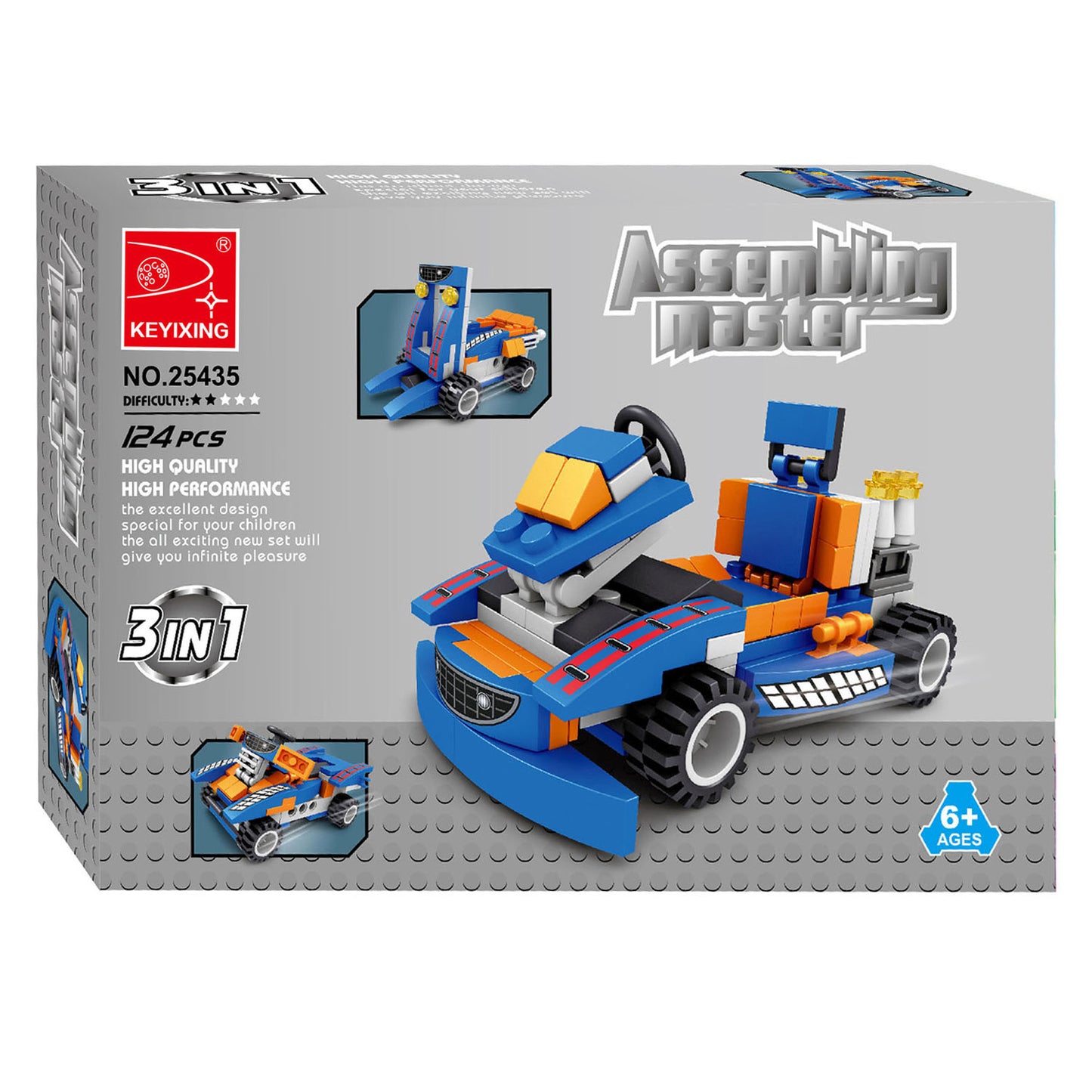 Bauset Fahrzeuge 3in1, 124-tlg