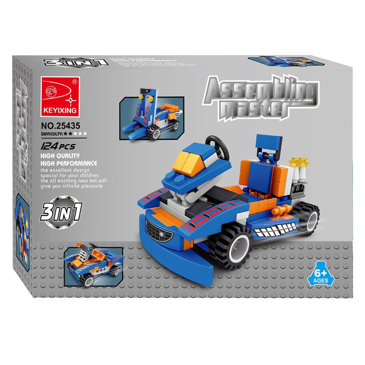 Bauset Fahrzeuge 3in1, 124-tlg