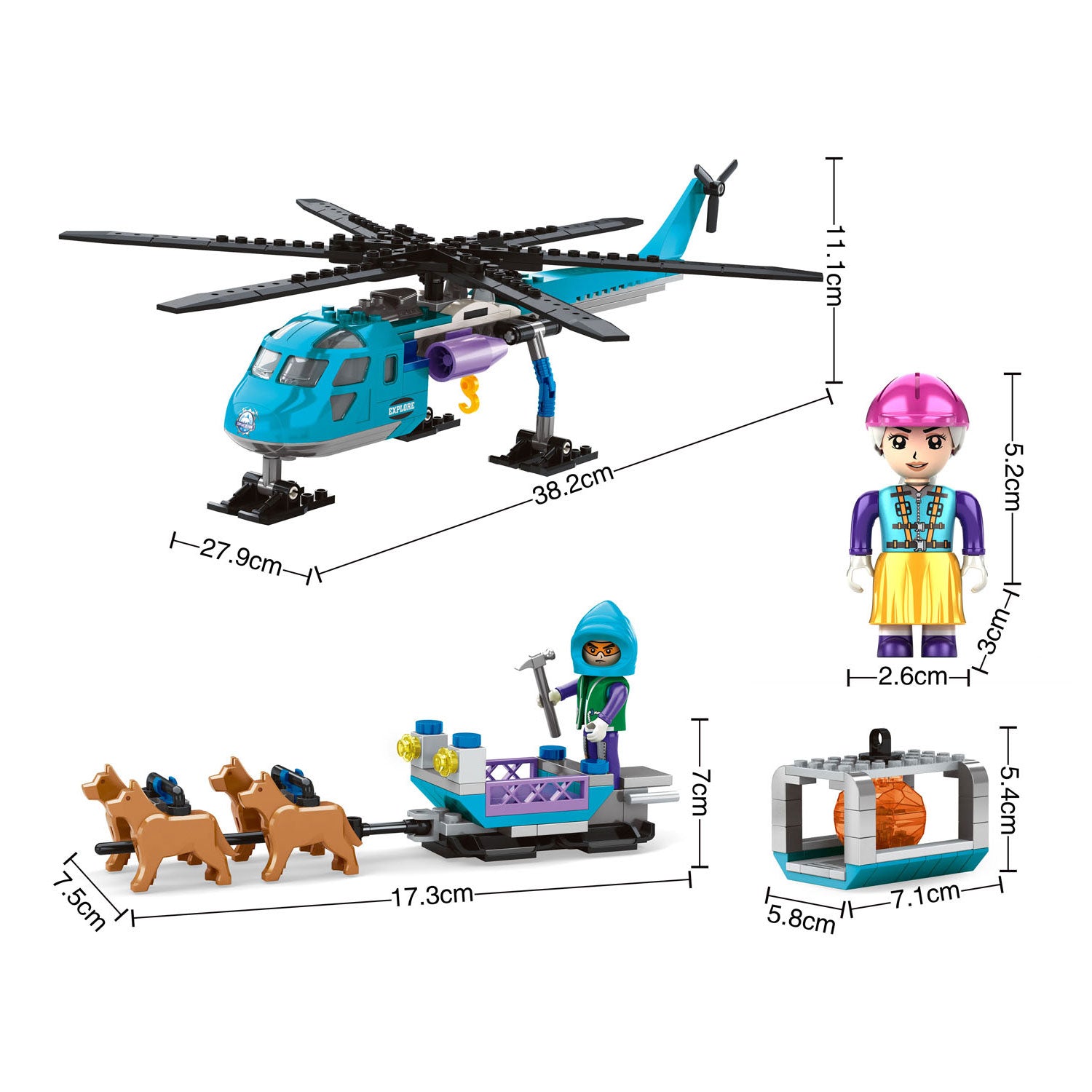 Bausatz Polar Mission Heli-Hundeschlitten – 248-tlg.