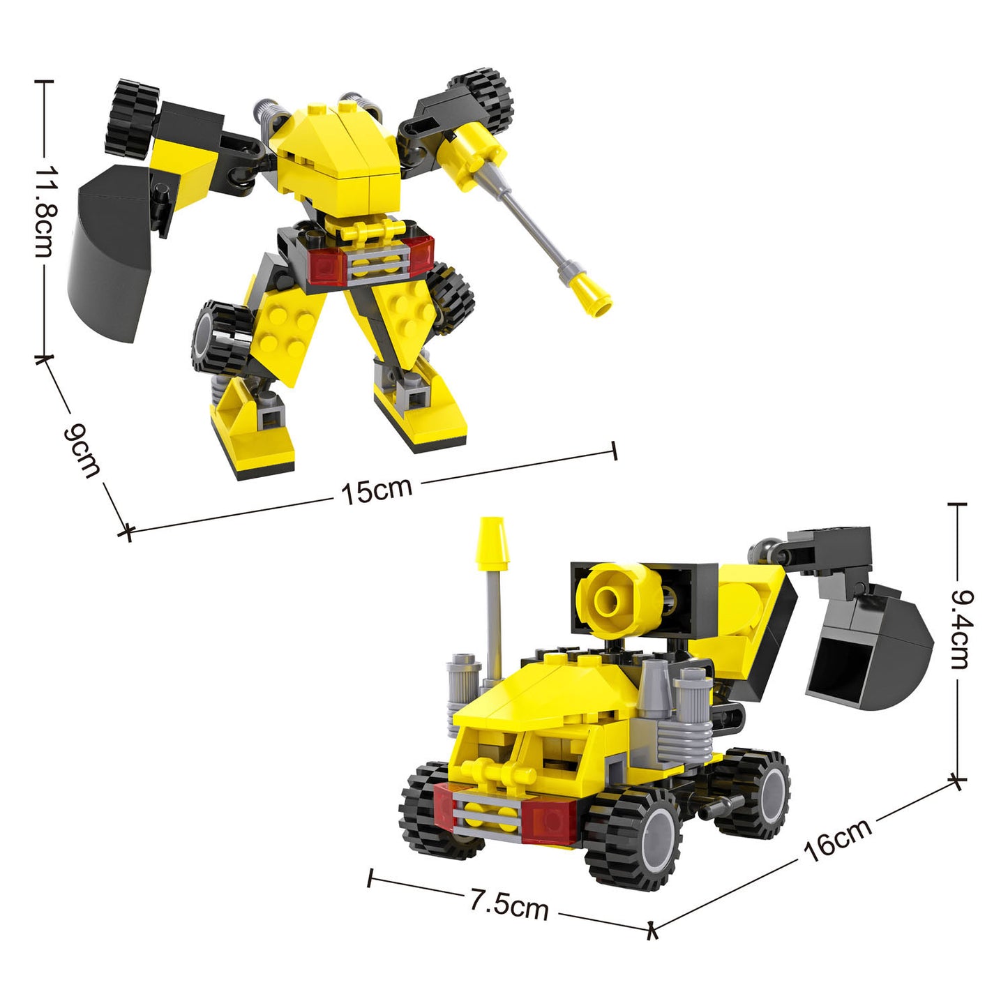 Bauset Roboterbagger verwandeln - 82-tlg.