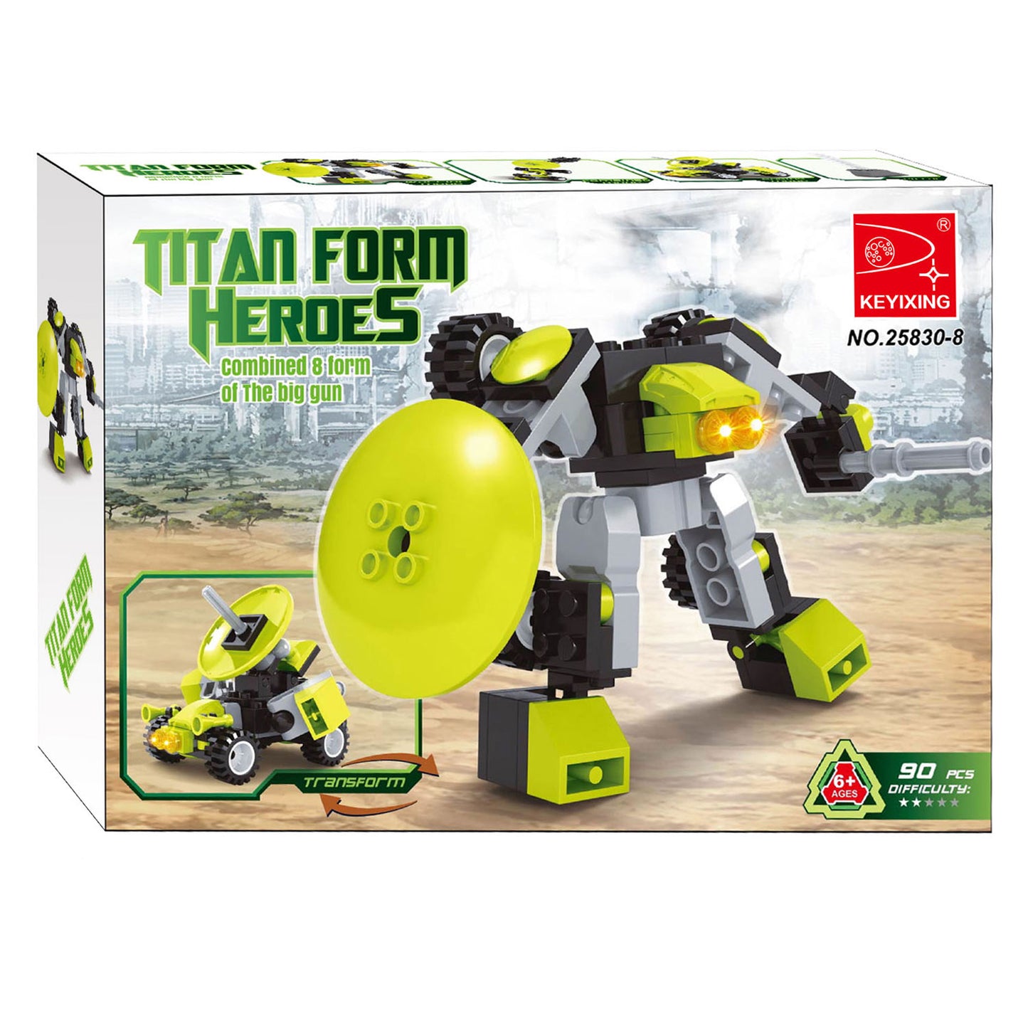 Bausatz Roboter-Raumauto verwandeln – 90 Teile