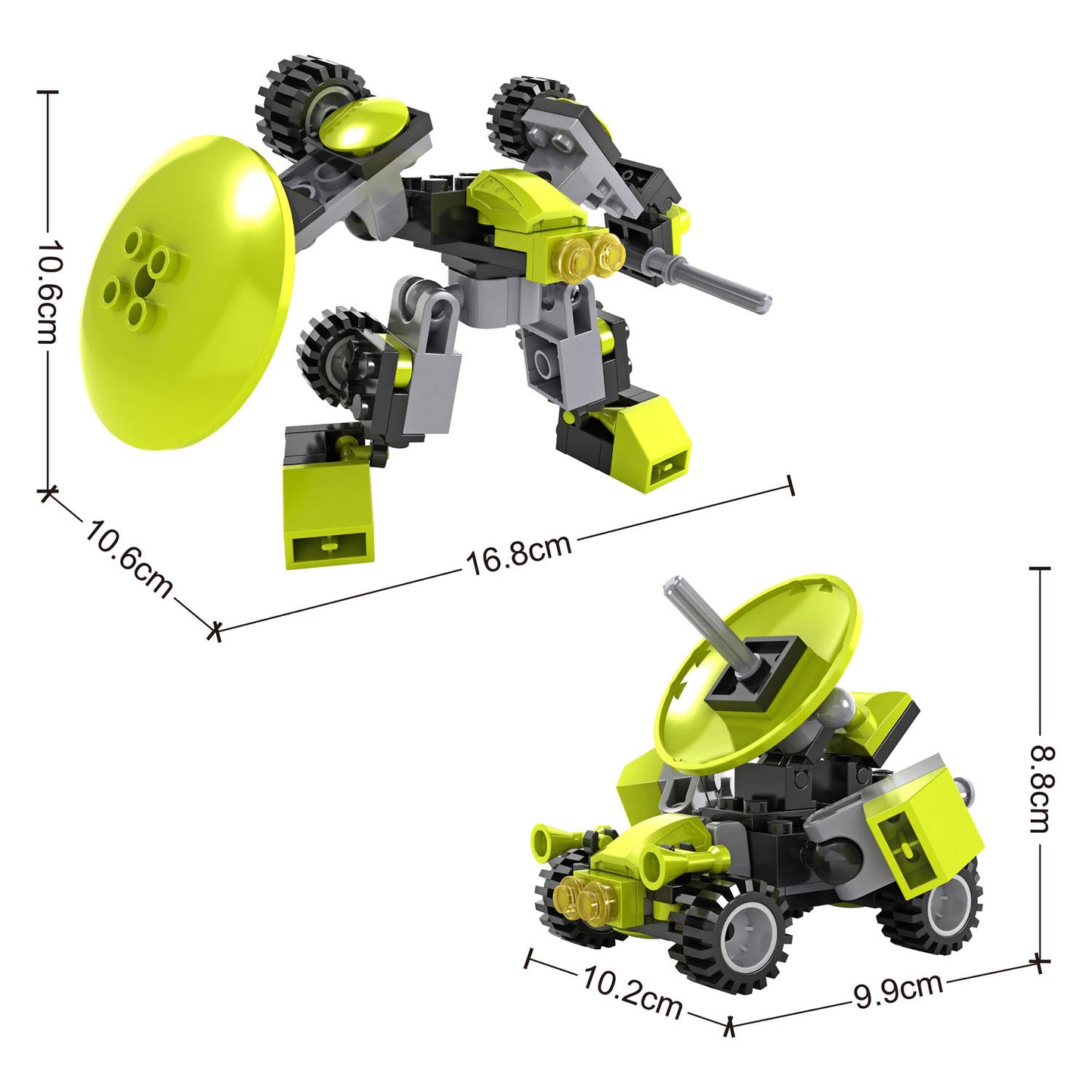 Bausatz Roboter-Raumauto verwandeln – 90 Teile
