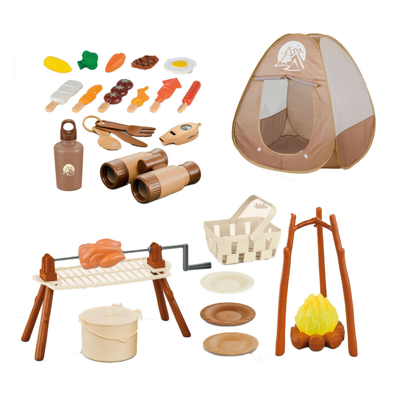 Campingset Zelt-Spielset, 34-teilig.