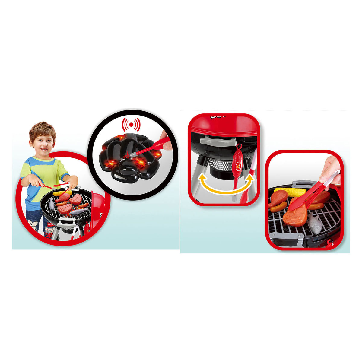 Kindergrill und Accessoires mit Licht und Klang